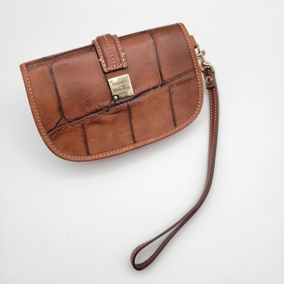 Dooney & Bourke Faux Crocodile Flap Top Wristlet